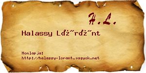 Halassy Lóránt névjegykártya